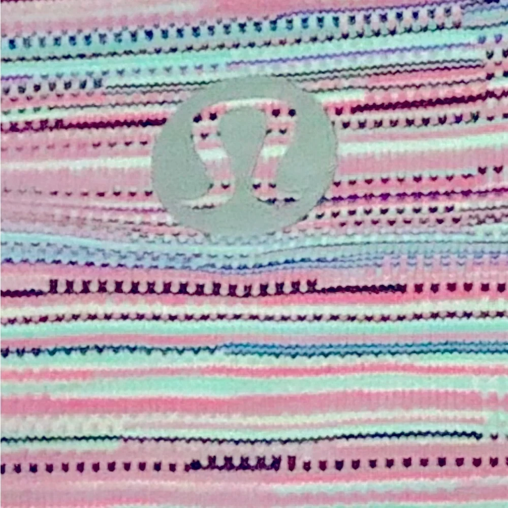 Lululemon Full Length Wunder Under Mint/Pink stripes. With Pockets 4 EUC - Picture 3 of 10